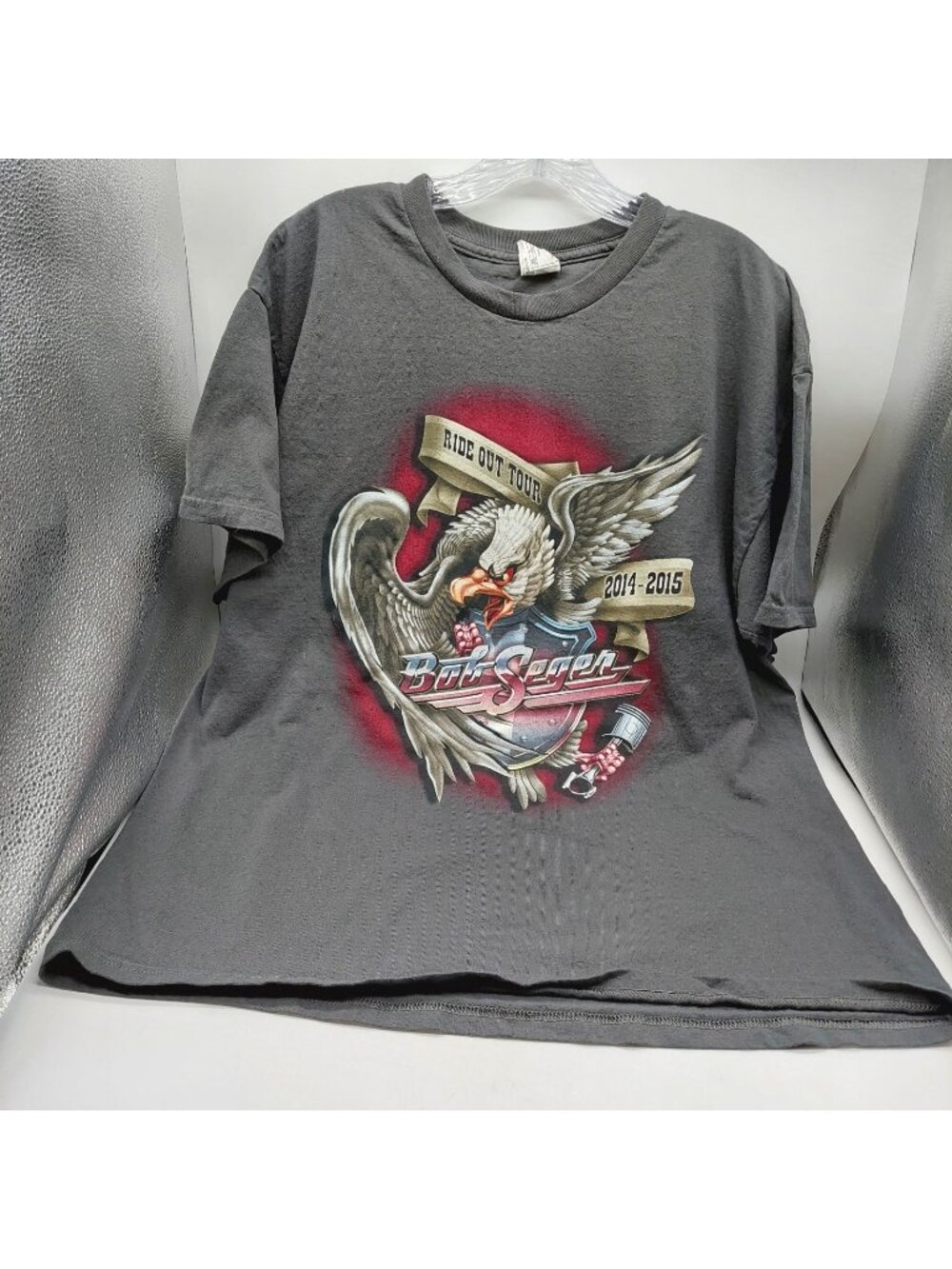 Bob Seger 2015 Ride Out Tour Double Sided Size XL Grey Shirt